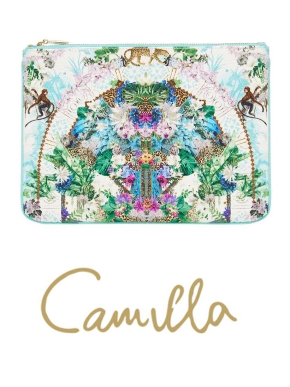 Camilla Moon Garden Small Canvas Clutch Bag Purse Handbag